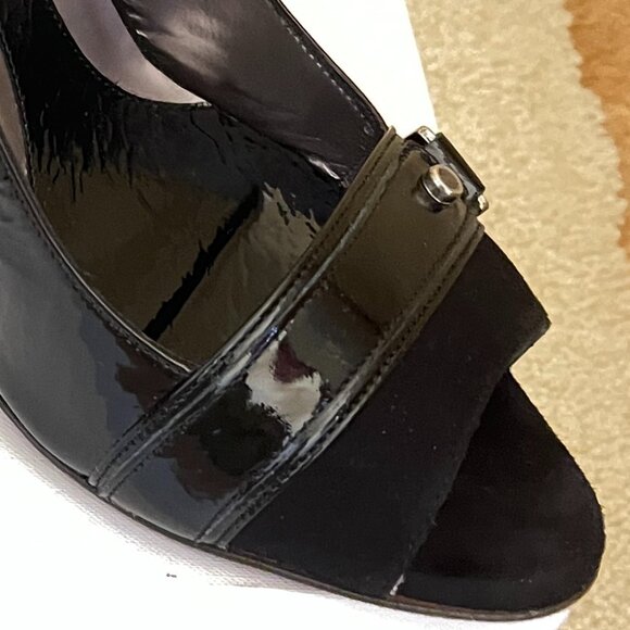 Theory Black Suede and Patent Leather Heels - Picture 4 of 6